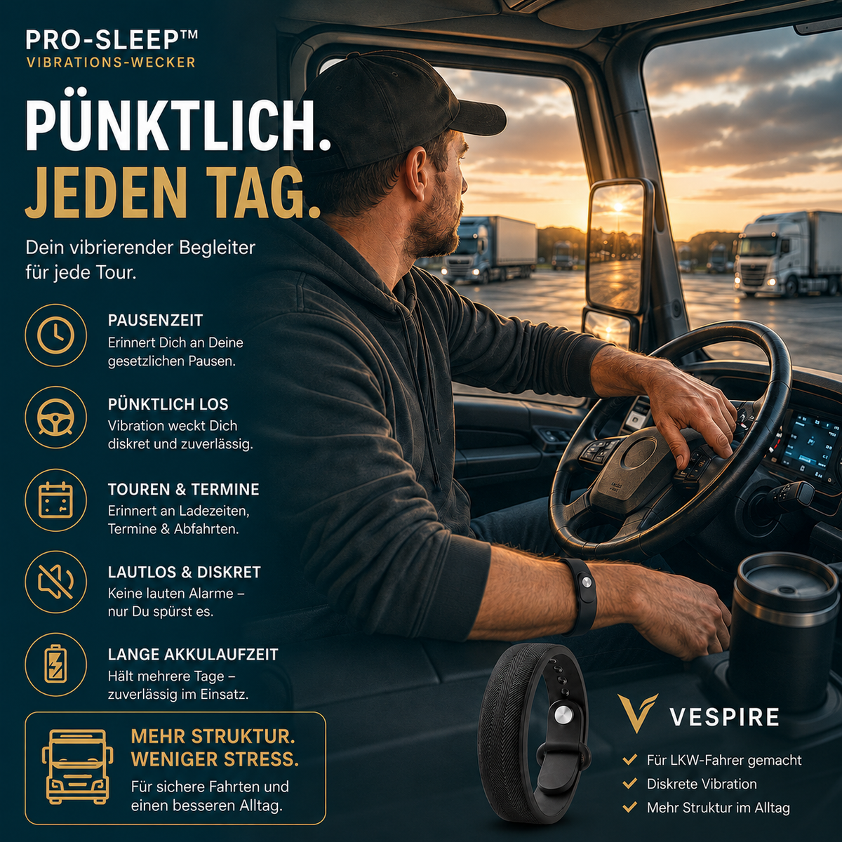 PRO-SLEEP™ Vibrations-Wecker – Vibrationswecker im Berufsalltag
