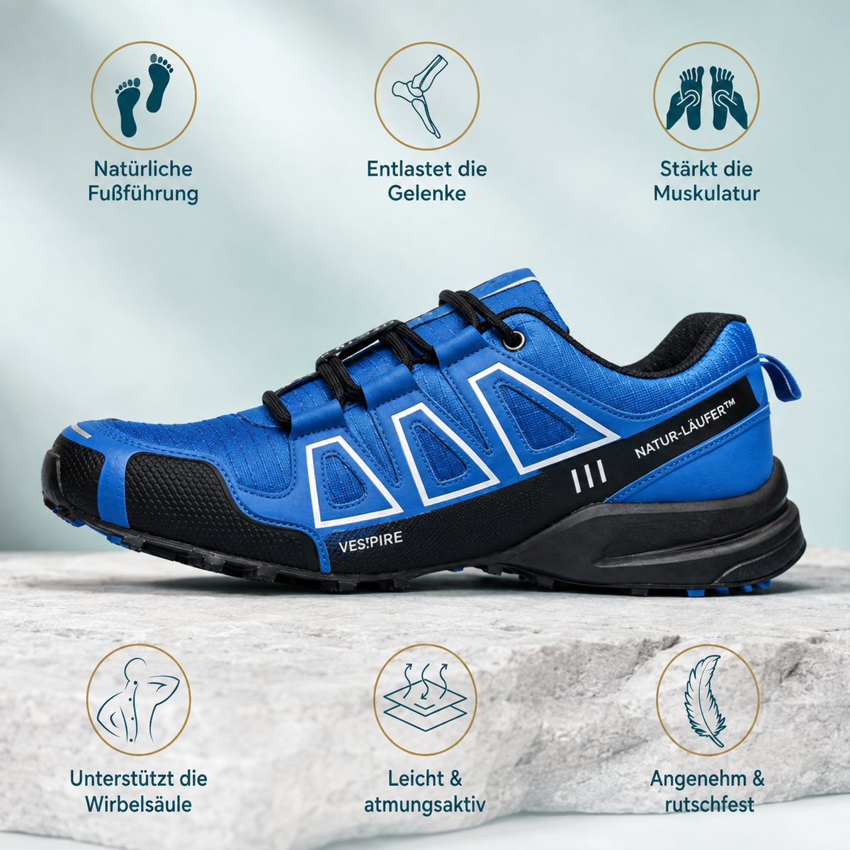 NATUR-LÄUFER™ - Ergonomischer Schuh – Farbvariante Blau
