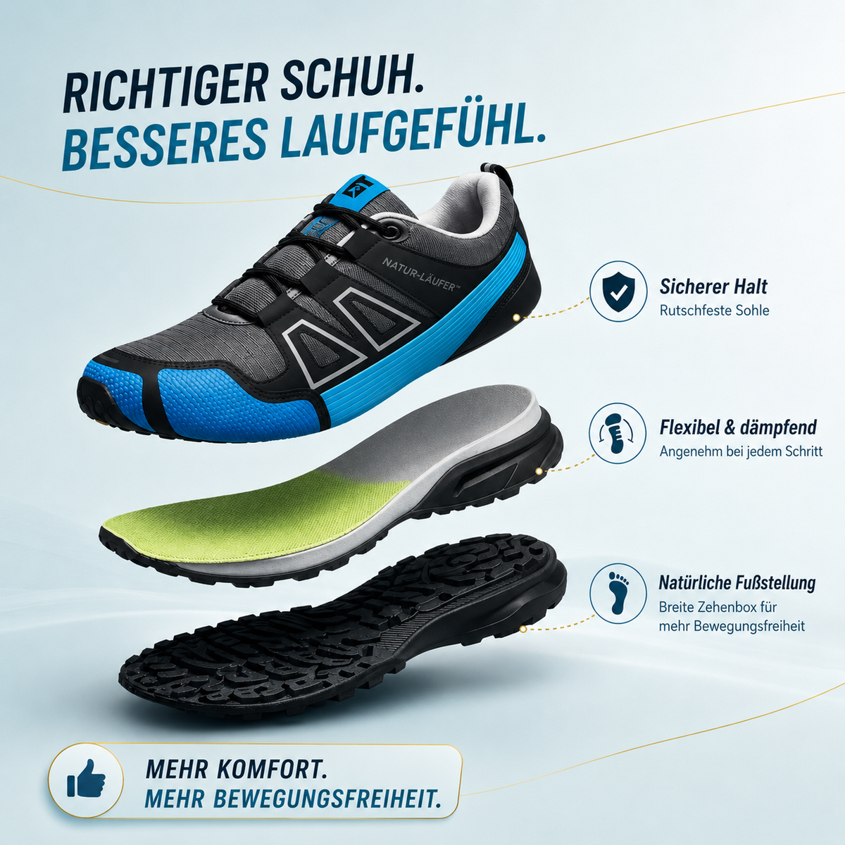 NATUR-LÄUFER™ - Ergonomischer Schuh – Ergonomischer Aufbau