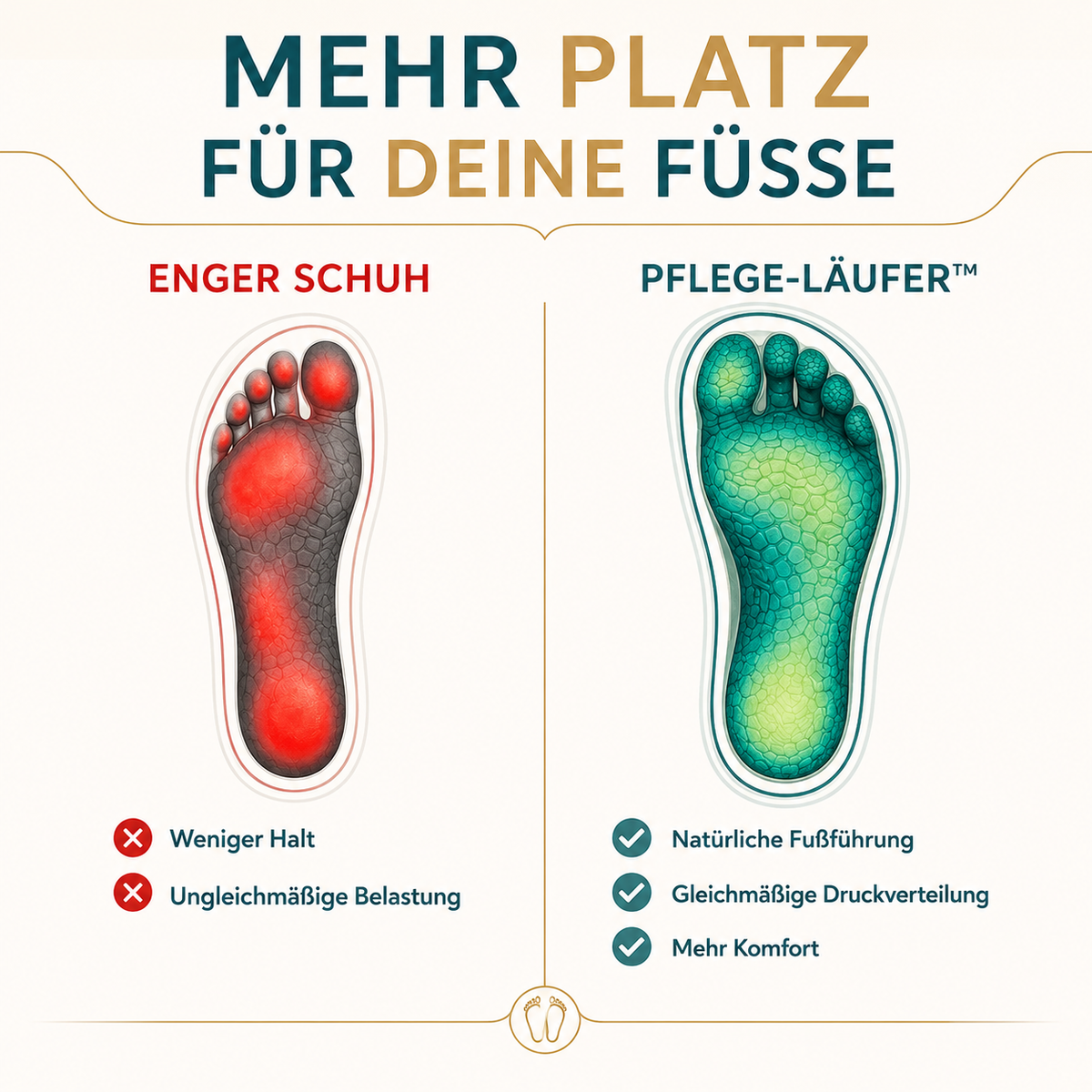 PFLEGE-LÄUFER™ - Komfort-Schuh – Druckverteilung beim Gehen