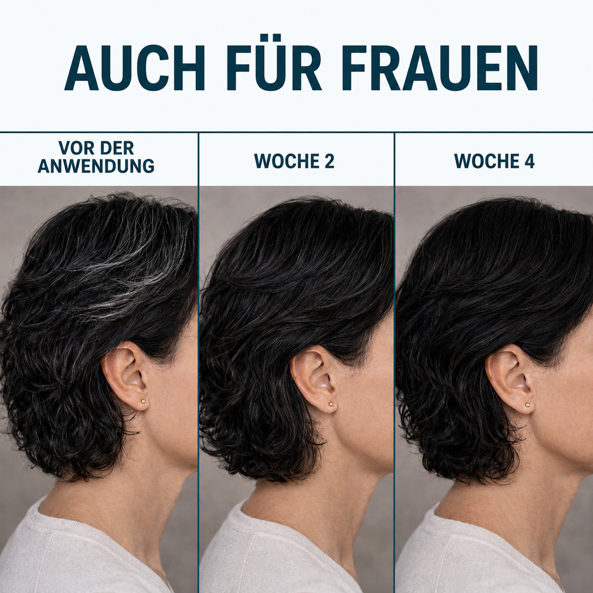 RE-COLOR™ - Anti-Grau-Seife – Anwendung bei Damenhaar