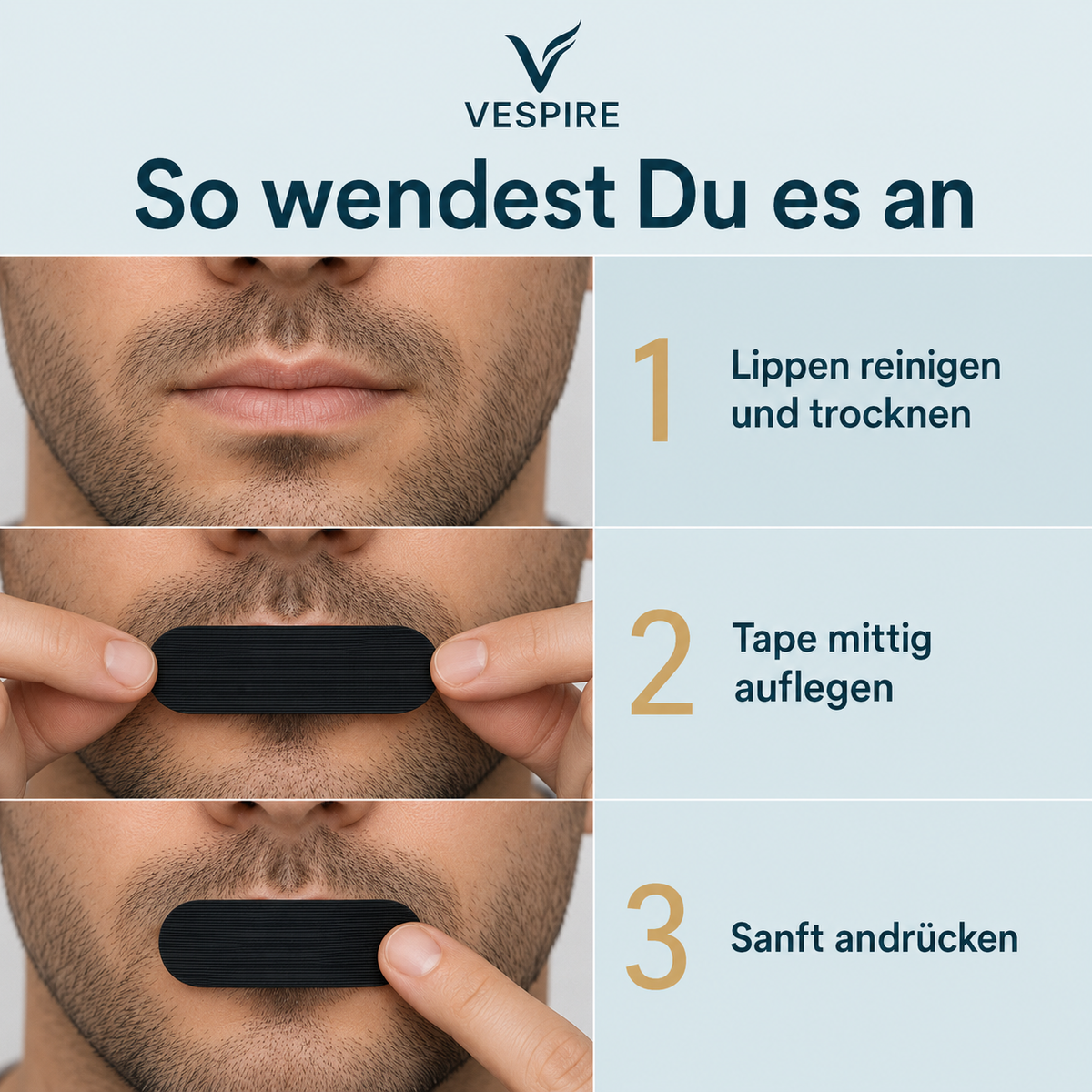 ANTI-SCHNARCH-TAPE™ (30 Stück) – Anwendung