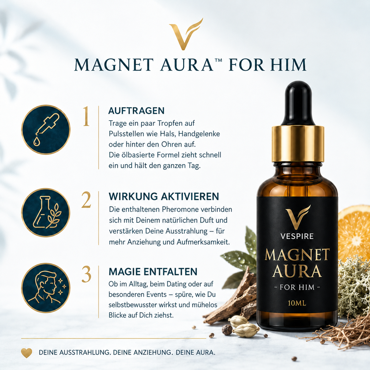 MAGNET-AURA™ FOR HIM (Pheromon-Parfümöl) – Anwendung