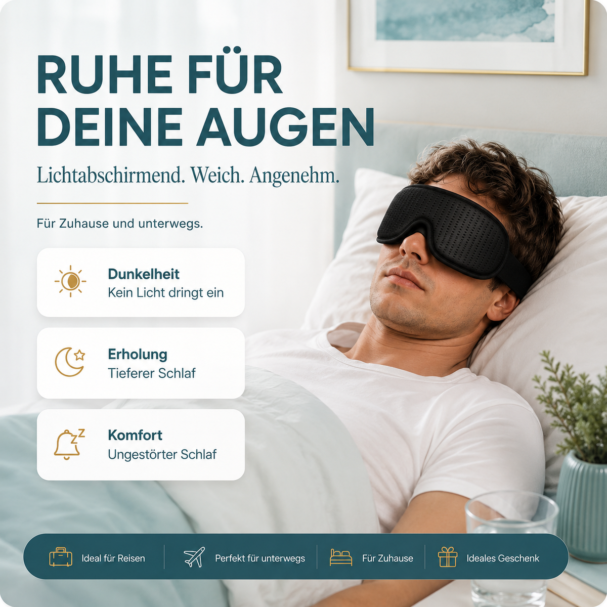 UPGRADE-SCHLAF-PAKET™ – Schlafmaske im Einsatz