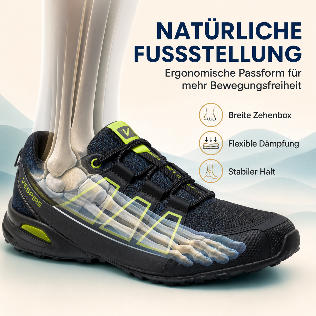 NATUR-LÄUFER™ - Ergonomischer Schuh – Unterstützung der Fußstellung