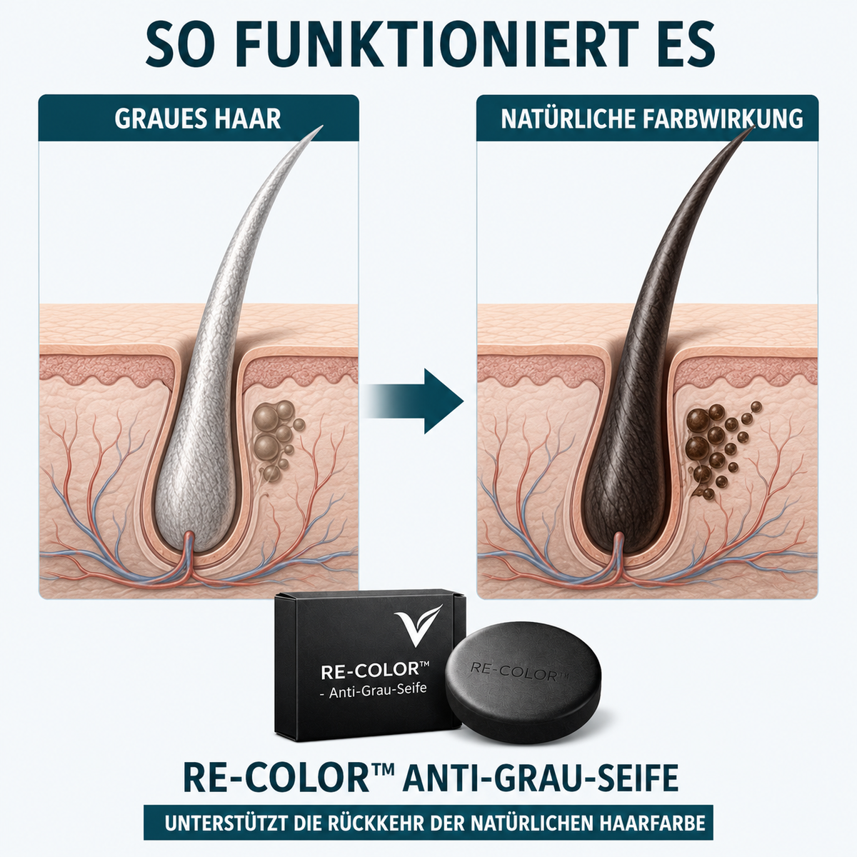 RE-COLOR™ - Anti-Grau-Seife – Anwendung und Farbpflege
