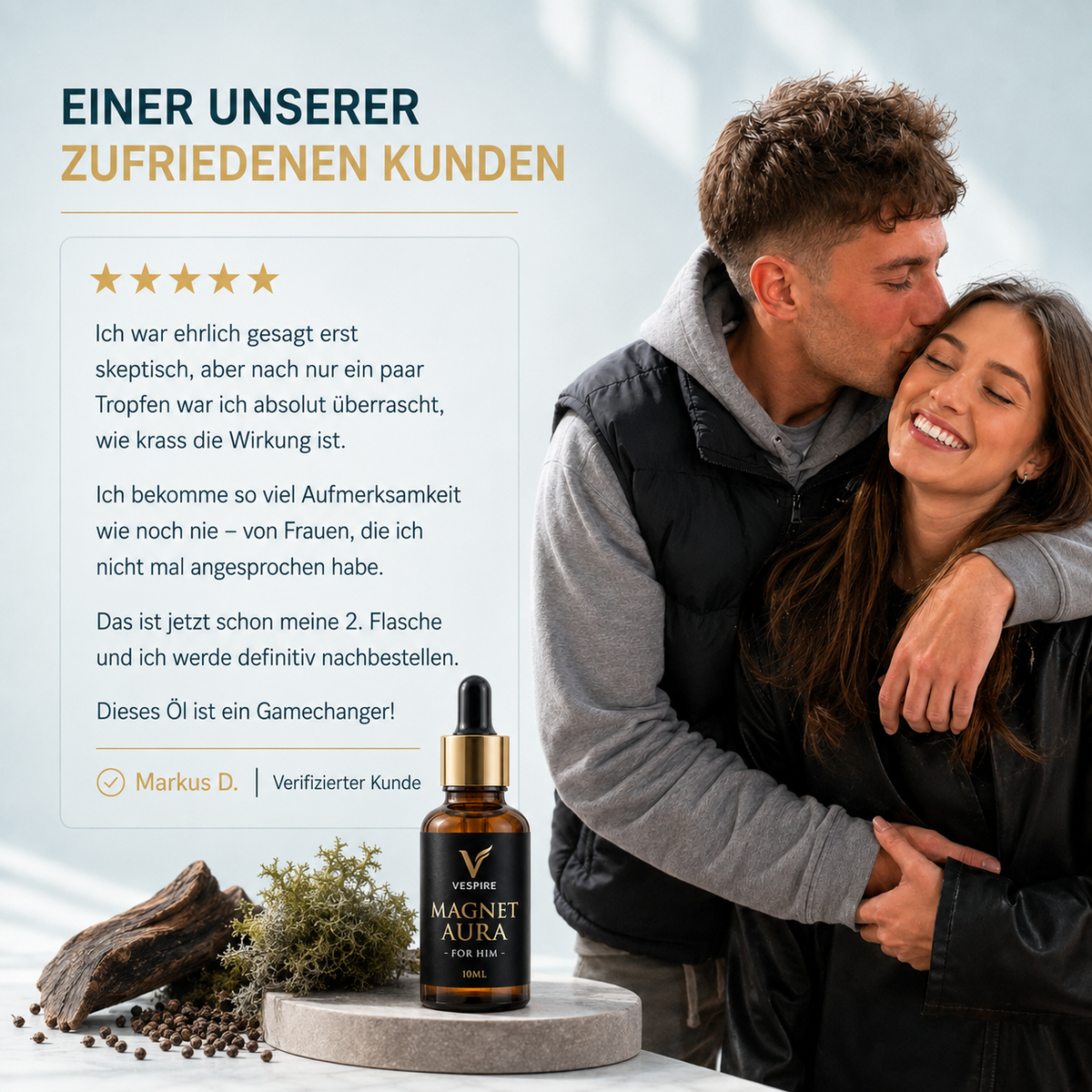MAGNET-AURA™ FOR HIM (Pheromon-Parfümöl) – Kunde mit Parfümöl