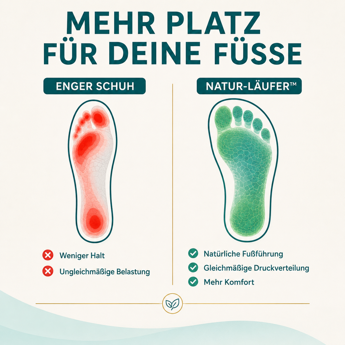 NATUR-LÄUFER™ - Ergonomischer Schuh – Druckverteilung beim Gehen