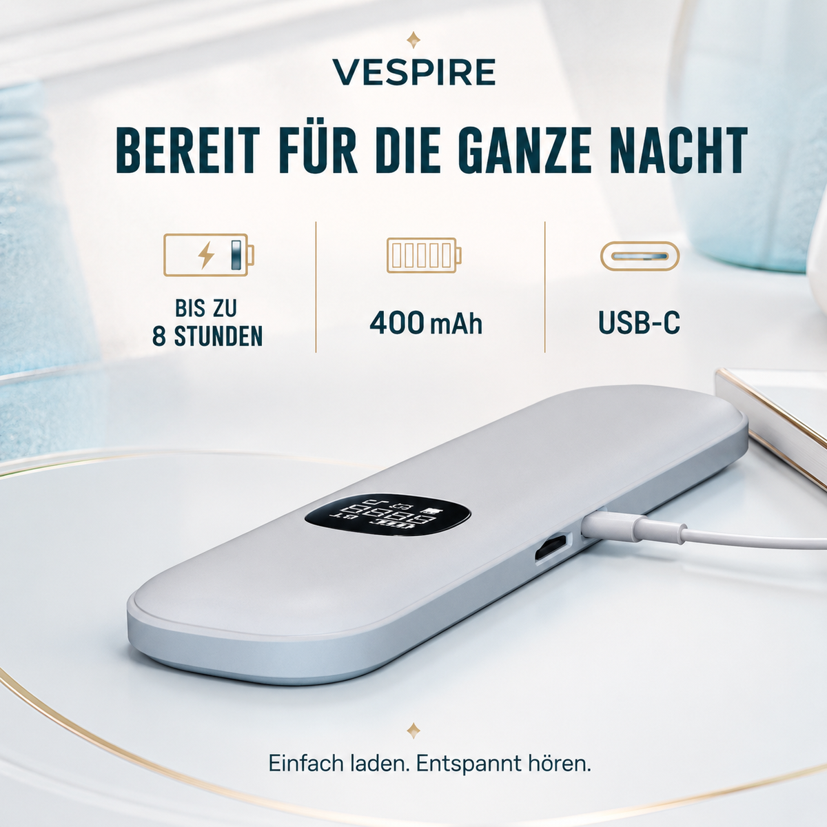 PRO-SLEEP™ - Schlaf-Soundbar – Akku und USB-C-Anschluss