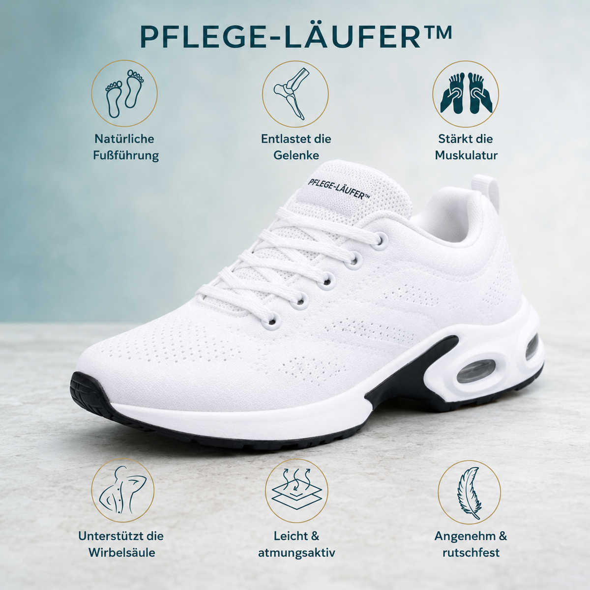 PFLEGE-LÄUFER™ - Komfort-Schuh – Farbvariante Weiß