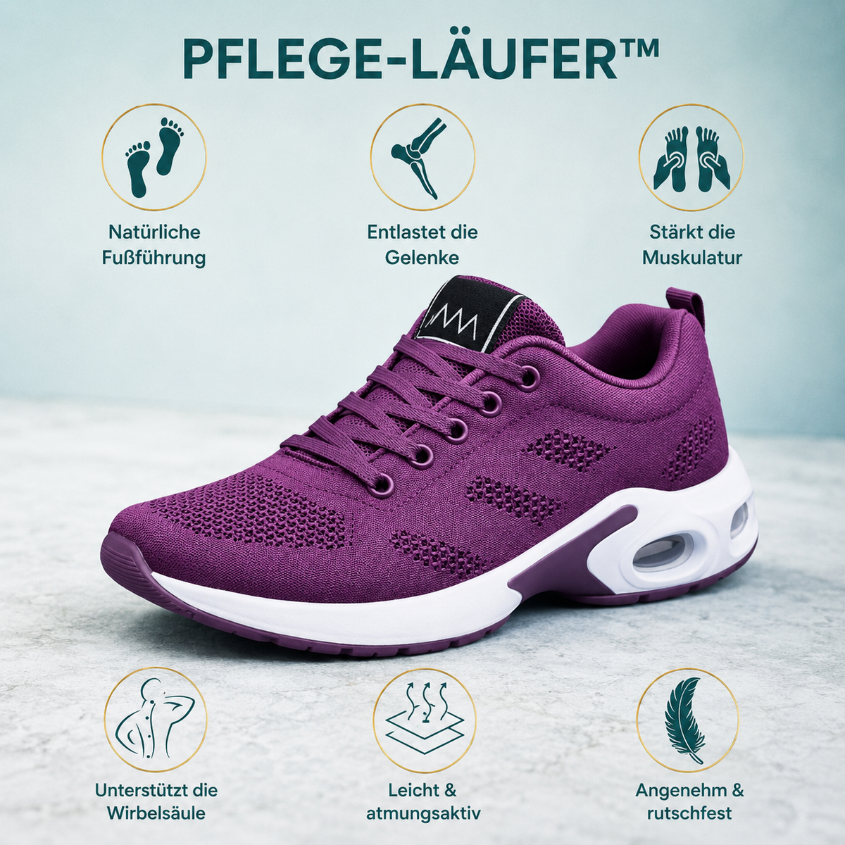 PFLEGE-LÄUFER™ - Komfort-Schuh – Farbvariante Lila